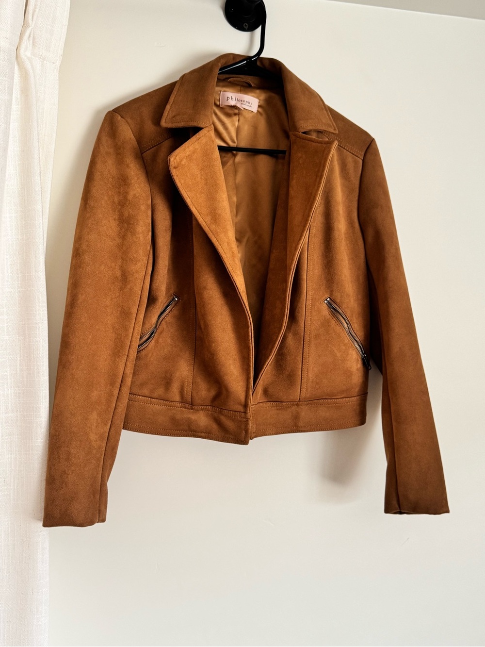 Philosophy Brown Suede Cropped Jacket - Picture 2 of 16